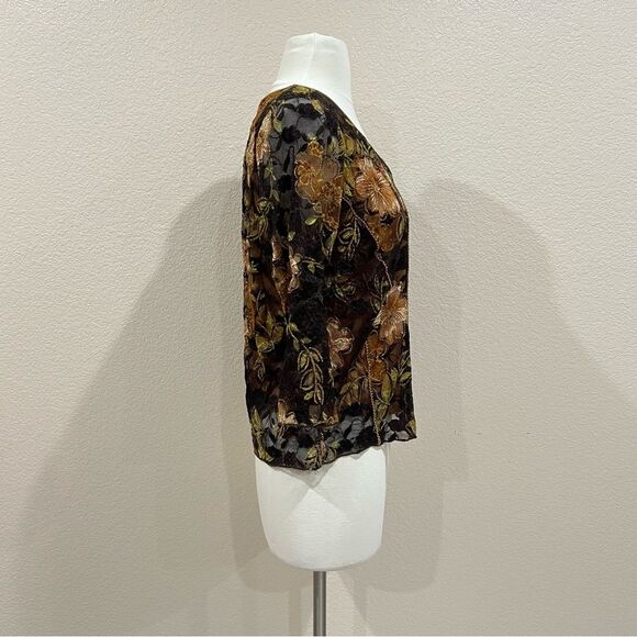 Dress Barn Fall Floral Lace Layered Top Size Large - Picture 4 of 13